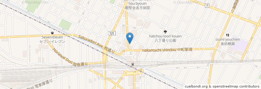 Mapa de ubicacion de 三菱UFJ銀行 en Japão, Tóquio, 武蔵野市.