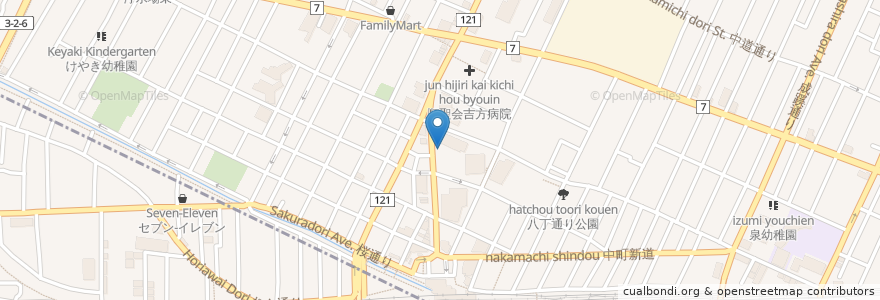 Mapa de ubicacion de 中町第3駐車場 en 日本, 東京都, 武蔵野市.