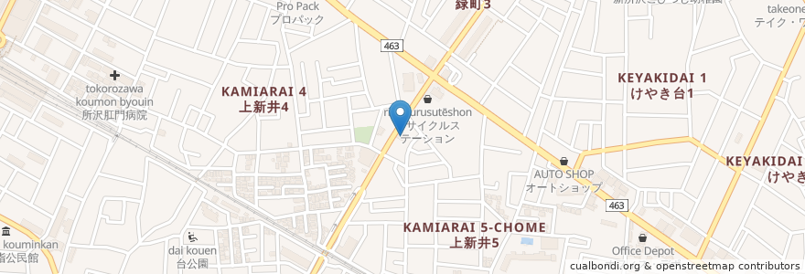 Mapa de ubicacion de ヤマハ音楽教室 en Japan, Präfektur Saitama, 所沢市.