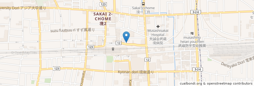 Mapa de ubicacion de ととしぐれ en 일본, 도쿄도, 武蔵野市.
