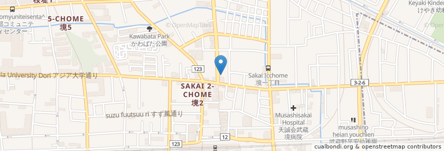 Mapa de ubicacion de スクールIE en Japón, Tokio, Musashino.