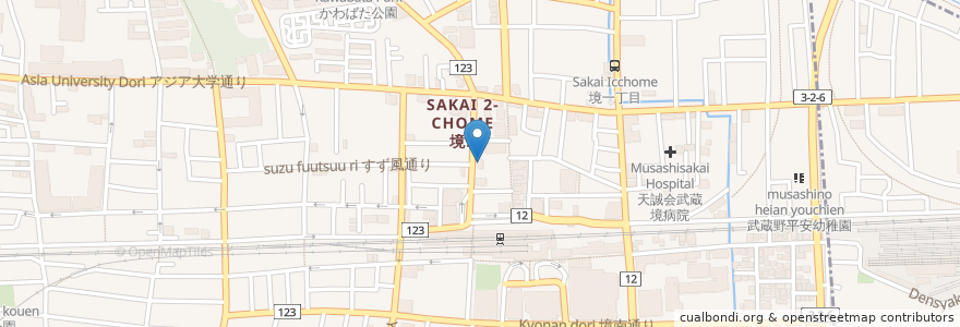 Mapa de ubicacion de Atom en Japão, Tóquio, 武蔵野市.