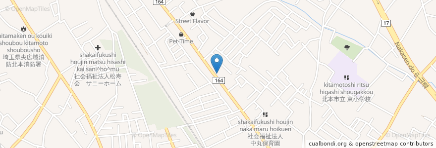 Mapa de ubicacion de モスバーガー en 日本, 埼玉県, 北本市.