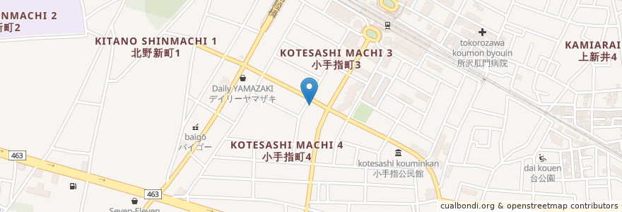 Mapa de ubicacion de 彩のクリニック en Japón, Prefectura De Saitama, 所沢市.