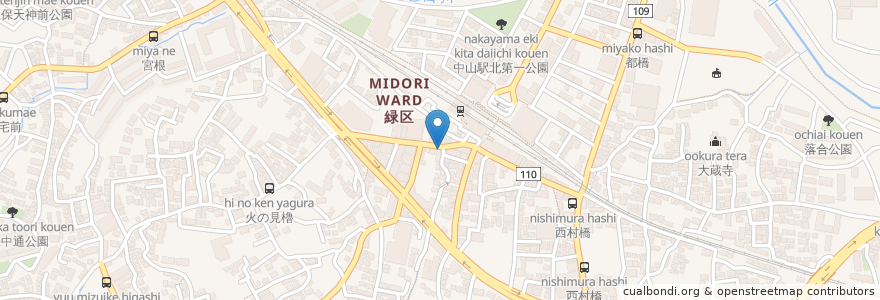 Mapa de ubicacion de 広島風お好み焼 きゃべつ en ژاپن, 神奈川県, 横浜市, 緑区.