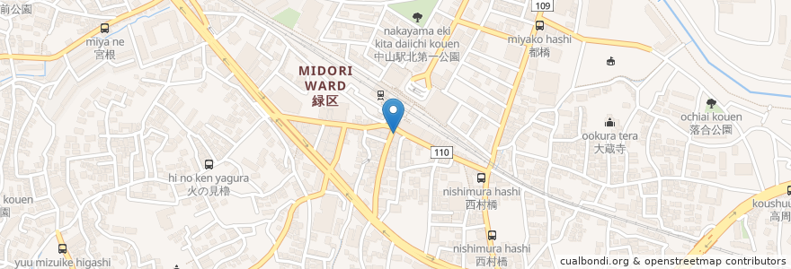 Mapa de ubicacion de マクドナルド en Japón, Prefectura De Kanagawa, Yokohama, 緑区.
