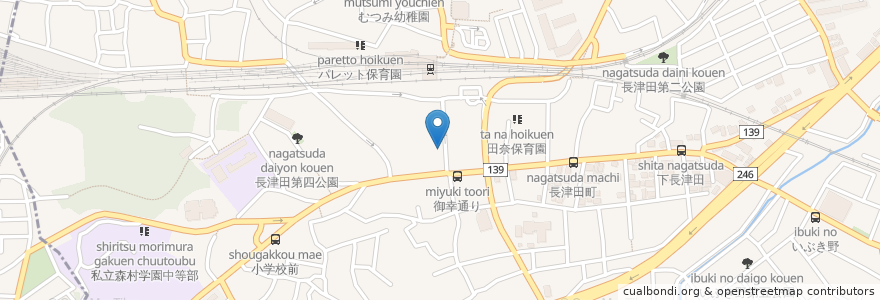 Mapa de ubicacion de 牧医院 en Giappone, Prefettura Di Kanagawa, 横浜市, 緑区.