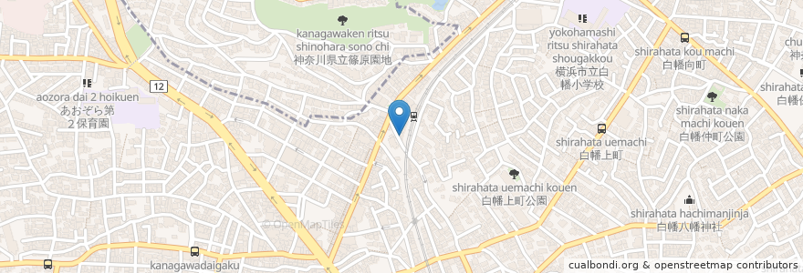 Mapa de ubicacion de 白楽10x10 en 일본, 가나가와현, 요코하마시, 神奈川区.