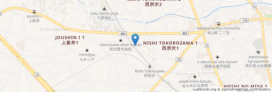 Mapa de ubicacion de にしとこ接骨院 en Япония, Сайтама, Токородзава.