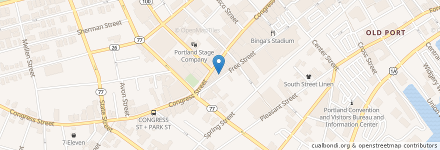 Mapa de ubicacion de Mathew's en アメリカ合衆国, メイン州, Cumberland County, Portland.