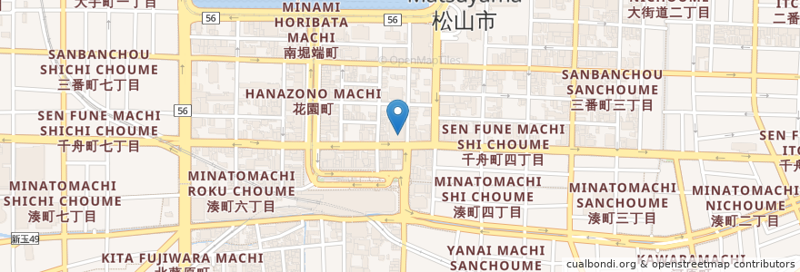 Mapa de ubicacion de 愛媛銀行 末広町支店 en Japonya, 愛媛県, 松山市.