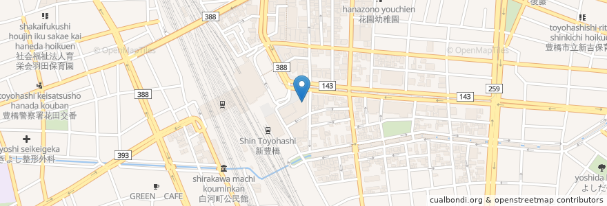 Mapa de ubicacion de スターバックス en Jepun, 愛知県, 豊橋市.