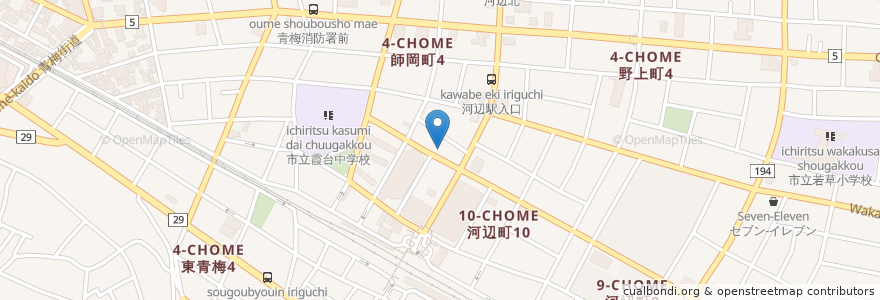 Mapa de ubicacion de 河辺きらきら整骨院 en 日本, 東京都, 青梅市.