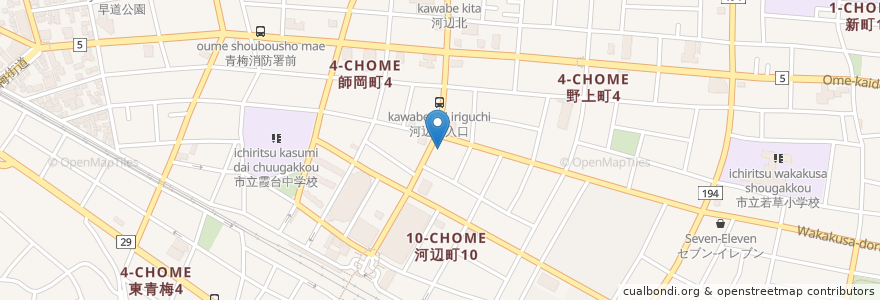 Mapa de ubicacion de ごんにんごん en Japonya, 東京都, 青梅市.