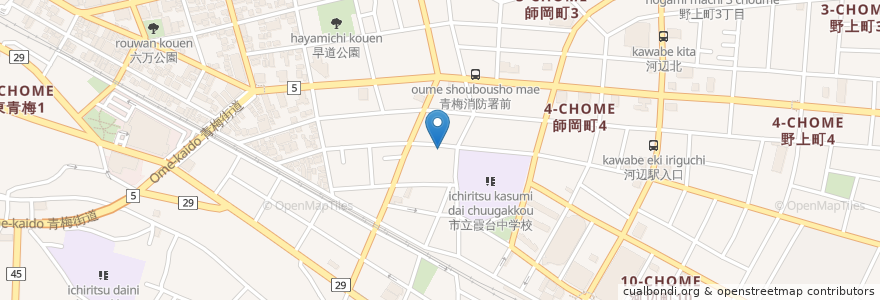 Mapa de ubicacion de ケアセンター みやび en 日本, 東京都, 青梅市.