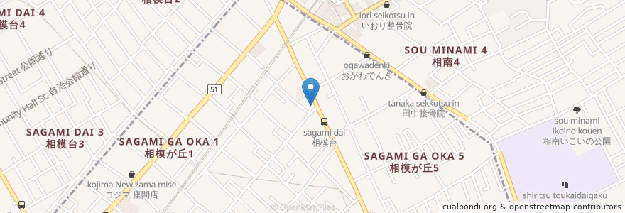 Mapa de ubicacion de マヌル en Japón, Prefectura De Kanagawa, 相模原市, 南区.