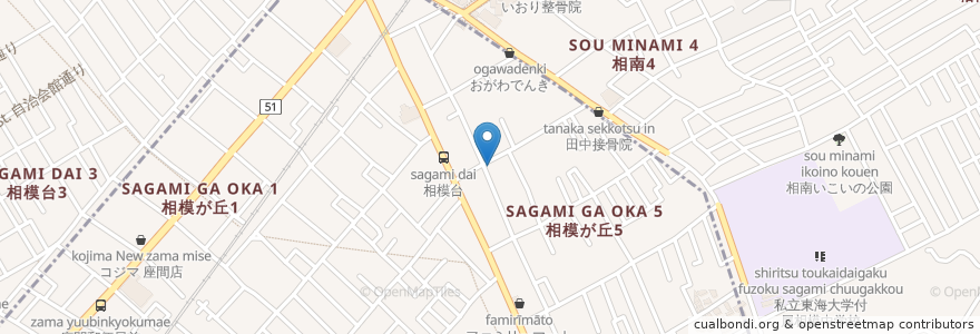 Mapa de ubicacion de なんくるないサー en Japan, Kanagawa Prefecture, Sagamihara, Minami Ward.