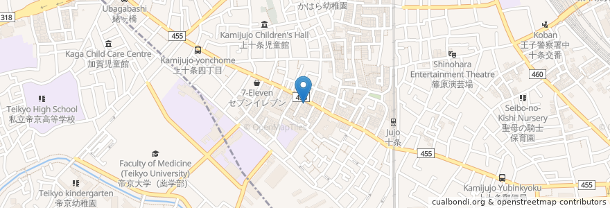 Mapa de ubicacion de Yoshi's Cafe en 日本, 東京都, 北区.