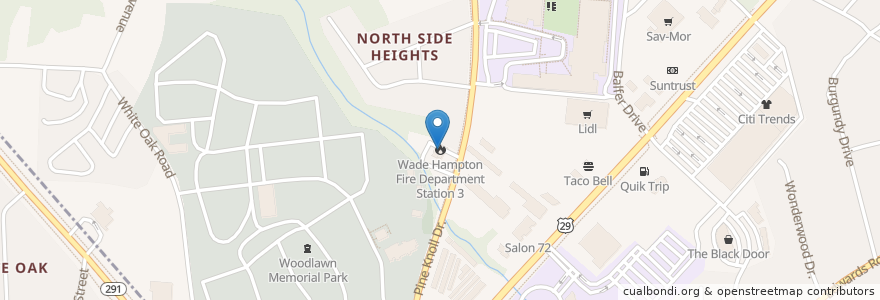 Mapa de ubicacion de Wade Hampton Fire Department Station 3 en 미국, 사우스캐롤라이나, Greenville County, Wade Hampton.