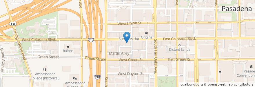 Mapa de ubicacion de The Melting Pot en United States, California, Los Angeles County, Pasadena.