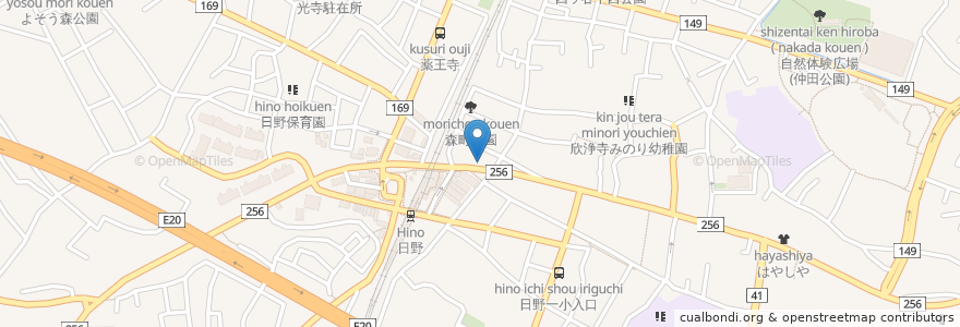 Mapa de ubicacion de 日高屋 en Япония, Токио, Хино.