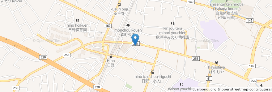 Mapa de ubicacion de どんぐり薬局 en 일본, 도쿄도, 日野市.