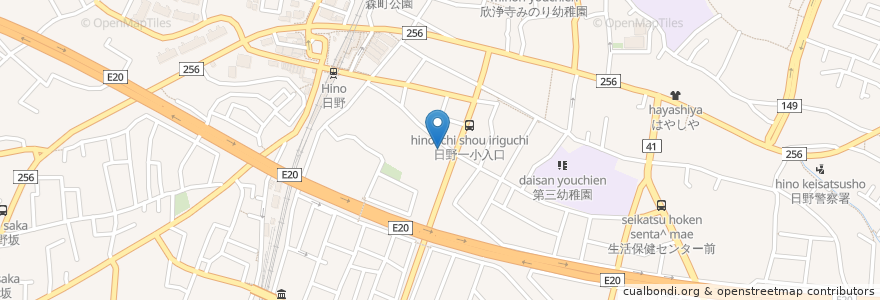 Mapa de ubicacion de 藤本歯科医院 en Japón, Tokio, Hino.