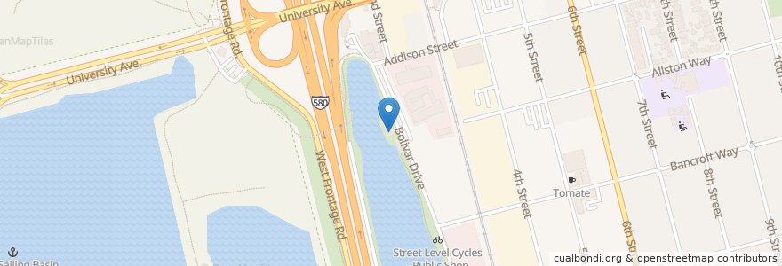 Mapa de ubicacion de Waterside Cafe en Amerika Birleşik Devletleri, Kaliforniya, Alameda İlçesi, Berkeley.