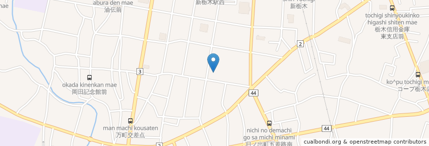 Mapa de ubicacion de 田島眼科医院 en Japonya, 栃木県, 栃木市.