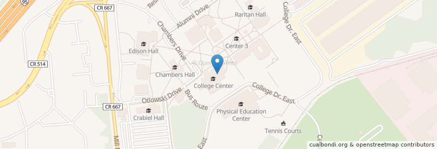 Mapa de ubicacion de Performing Arts Center en États-Unis D'Amérique, New Jersey, Middlesex County, Edison.