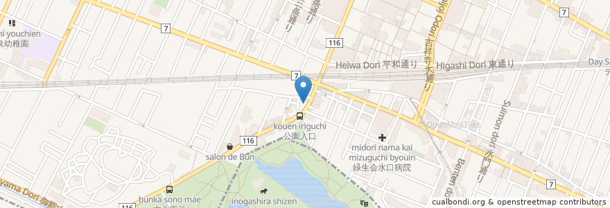 Mapa de ubicacion de 八十八夜 en ژاپن, 東京都, 武蔵野市.