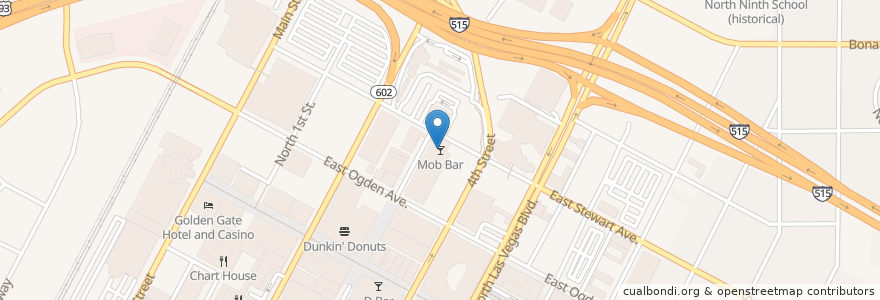Mapa de ubicacion de Mob Bar en الولايات المتّحدة الأمريكيّة, نيفادا, Clark County, Las Vegas.