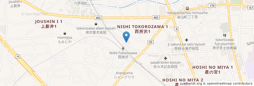 Mapa de ubicacion de あかね歯科 en Japão, 埼玉県, 所沢市.