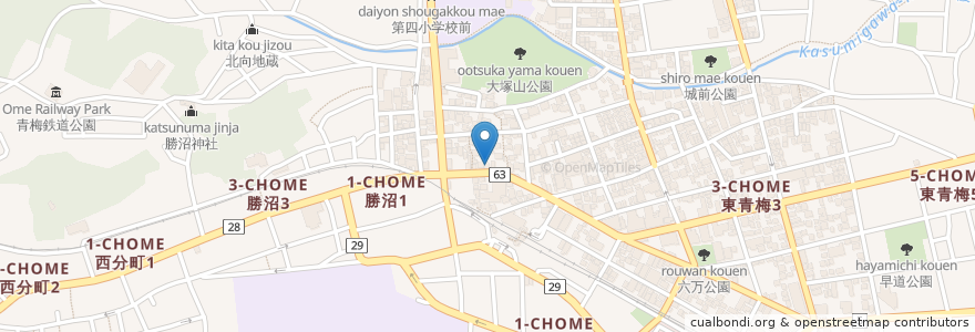 Mapa de ubicacion de 焼肉みちくさ en Япония, Токио, Омэ.