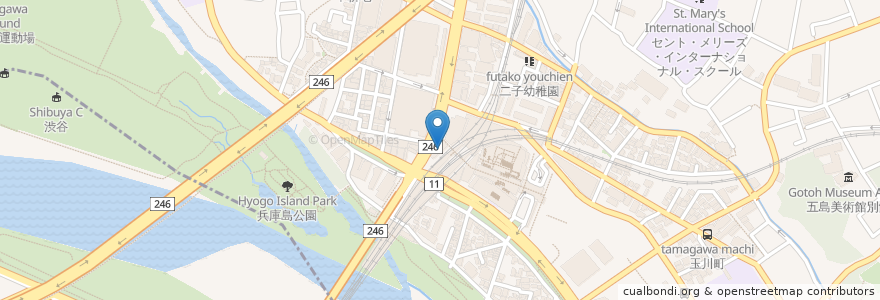 Mapa de ubicacion de ケンタッキーフライドチキン en اليابان, 東京都, 世田谷区.