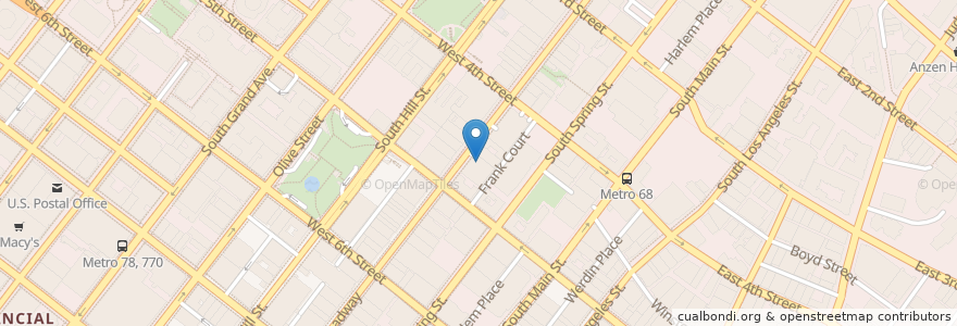 Mapa de ubicacion de L A Barber College en Stati Uniti D'America, California, Los Angeles County, Los Angeles.