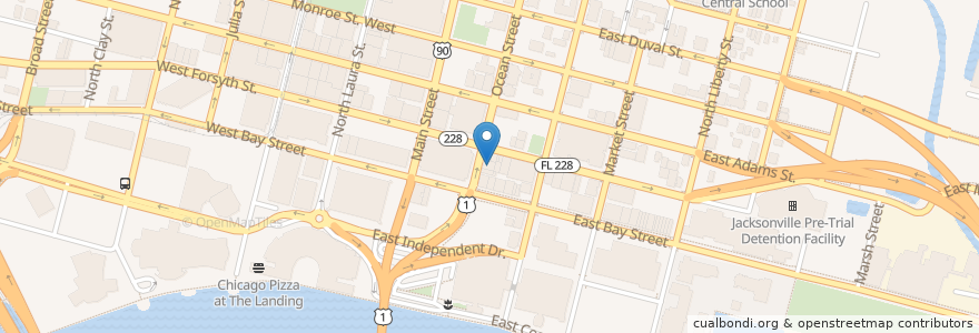 Mapa de ubicacion de 1904 Music Hall en Amerika Syarikat, Florida, Duval County, Jacksonville.