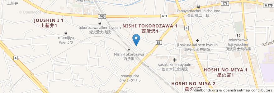 Mapa de ubicacion de タイムズ en Japan, Präfektur Saitama, 所沢市.