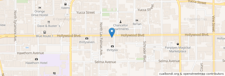 Mapa de ubicacion de Skooby's en Estados Unidos De América, California, Los Angeles County, Los Ángeles.