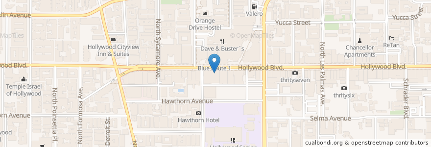 Mapa de ubicacion de Hooters en United States, California, Los Angeles County, Los Angeles.