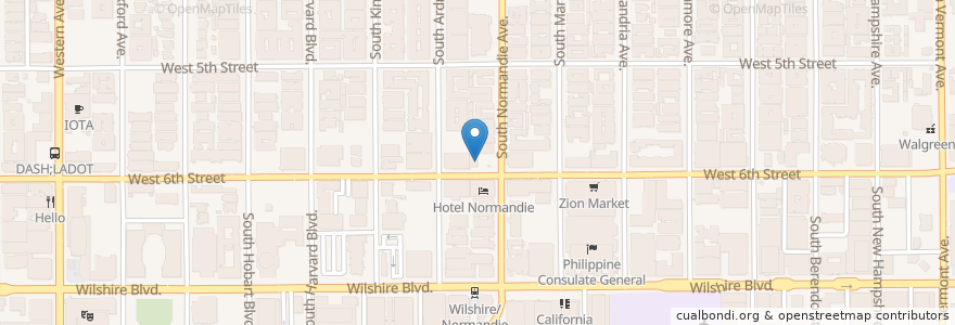 Mapa de ubicacion de Namsan en 美利坚合众国/美利堅合眾國, 加利福尼亚州/加利福尼亞州, 洛杉矶县, 洛杉矶.