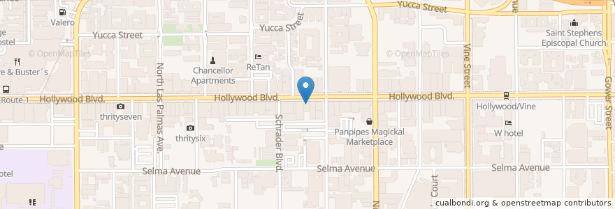 Mapa de ubicacion de Hollywood Hookah Lounge en 美利坚合众国/美利堅合眾國, 加利福尼亚州/加利福尼亞州, 洛杉矶县, 洛杉矶.