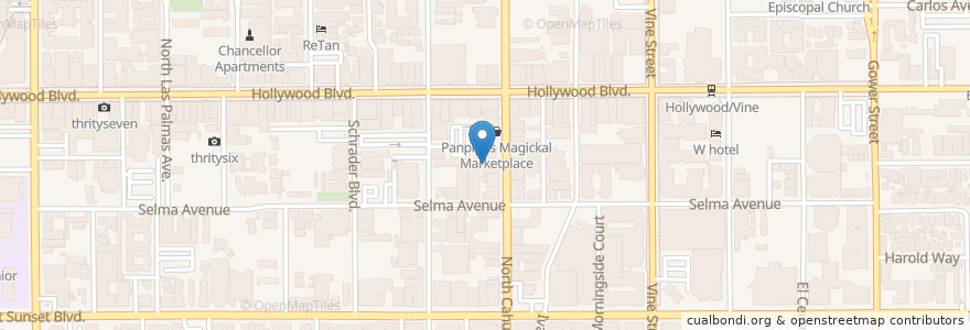 Mapa de ubicacion de The Hotel Cafe en United States, California, Los Angeles County, Los Angeles.