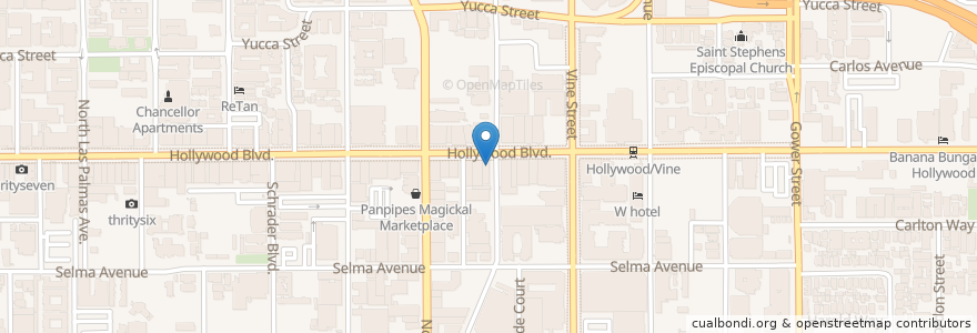 Mapa de ubicacion de Beso Hollywood en United States, California, Los Angeles County, Los Angeles.