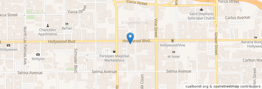 Mapa de ubicacion de Cinespace en Estados Unidos Da América, Califórnia, Los Angeles County, Los Angeles.