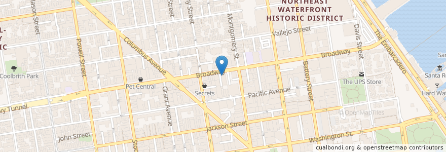 Mapa de ubicacion de Broadway Studios en アメリカ合衆国, カリフォルニア州, サンフランシスコ, San Francisco.