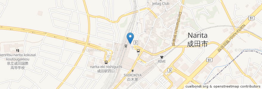 Mapa de ubicacion de SLそば en Japón, Prefectura De Chiba, 成田市.