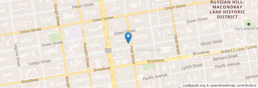 Mapa de ubicacion de Bullitt en Amerika Birleşik Devletleri, Kaliforniya, San Francisco, San Francisco.