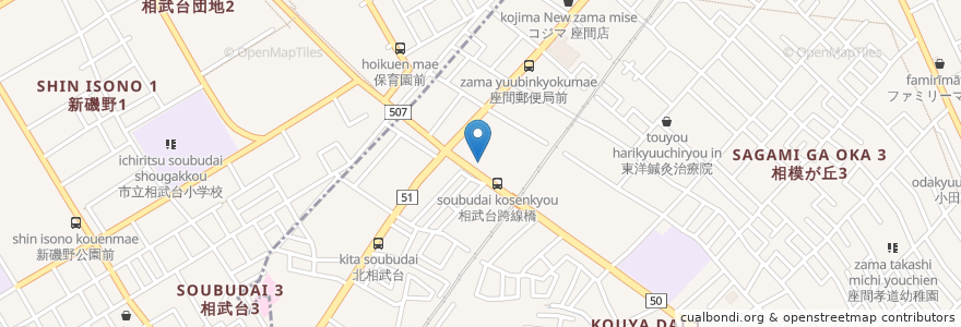 Mapa de ubicacion de こころ歯科クリニック en Japão, 神奈川県, 座間市, 相模原市, 南区.