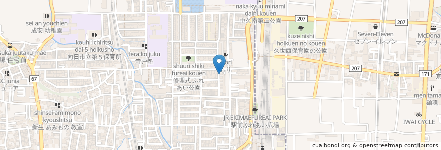 Mapa de ubicacion de リズム 鍼灸院 en Japan, 京都府, 向日市.